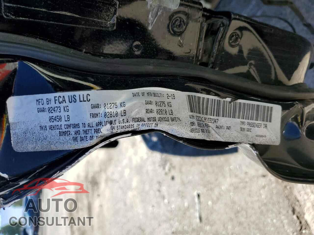 DODGE CHARGER 2019 - 2C3CDXGJ9KH592347