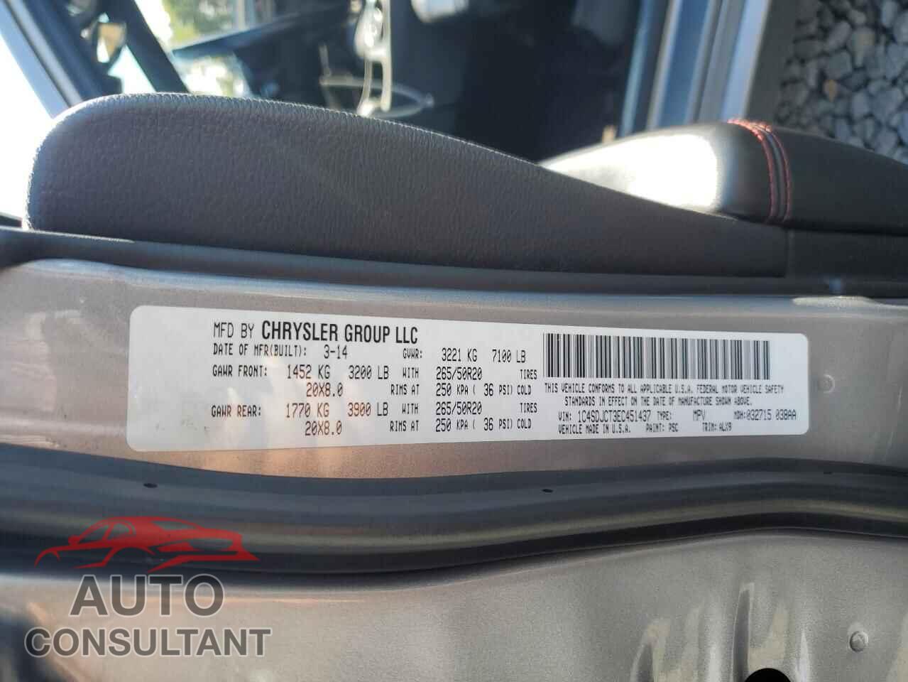DODGE DURANGO 2014 - 1C4SDJCT3EC451437