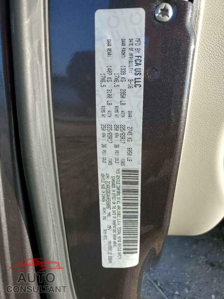 DODGE CARAVAN 2017 - 2C4RDGBG4HR568087
