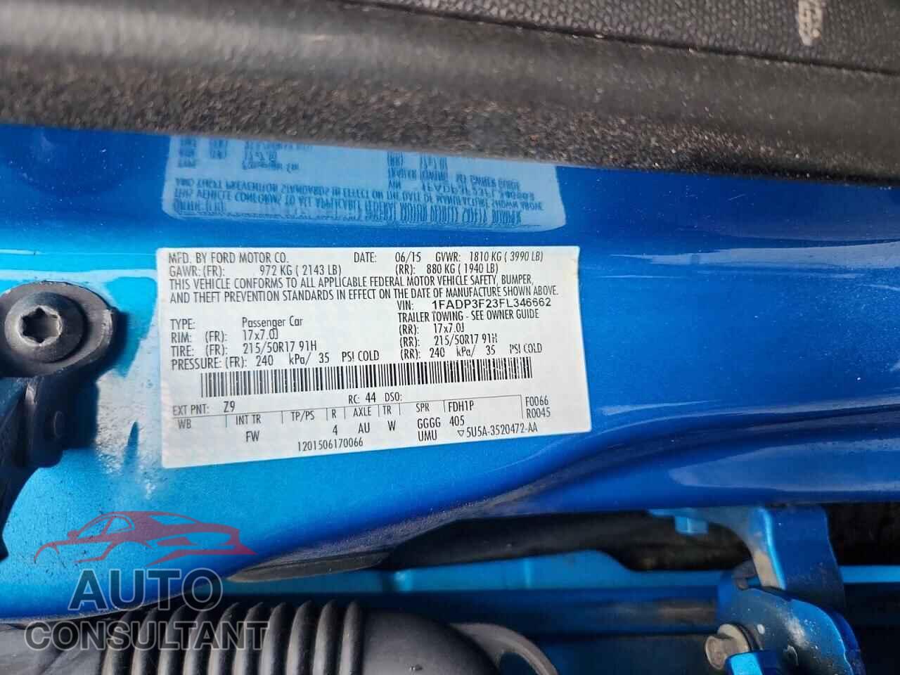 FORD FOCUS 2015 - 1FADP3F23FL346662