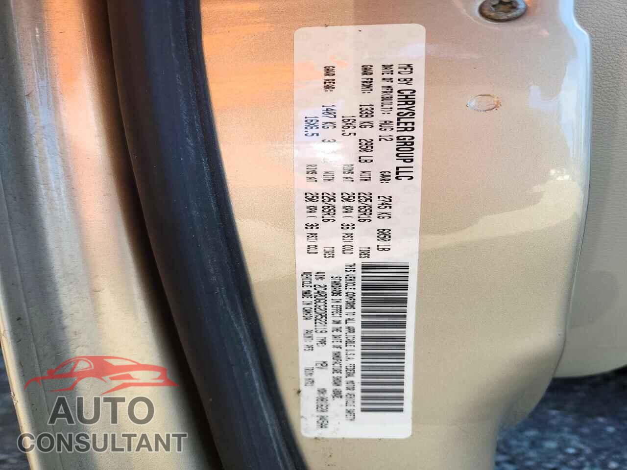 DODGE CARAVAN 2013 - 2C4RDGCG2DR522119