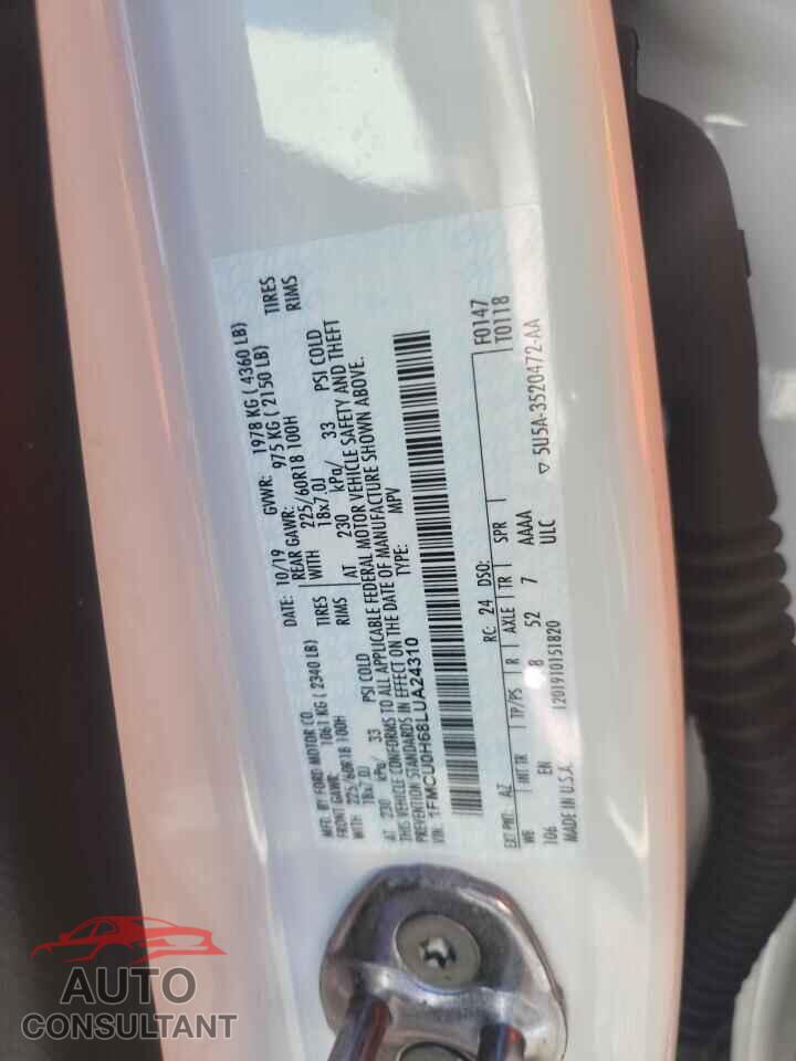 FORD ESCAPE 2020 - 1FMCU0H68LUA24310