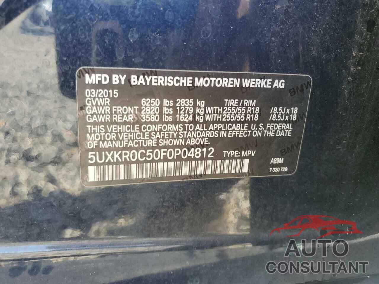 BMW X5 2015 - 5UXKR0C50F0P04812