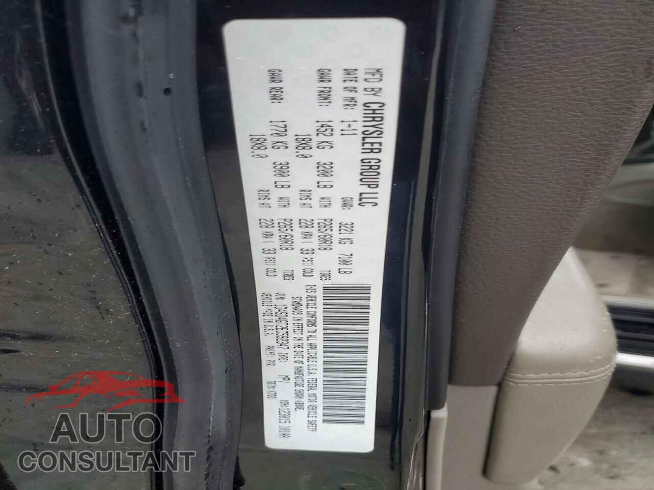 DODGE DURANGO 2011 - 1D4SD4GT2BC592347