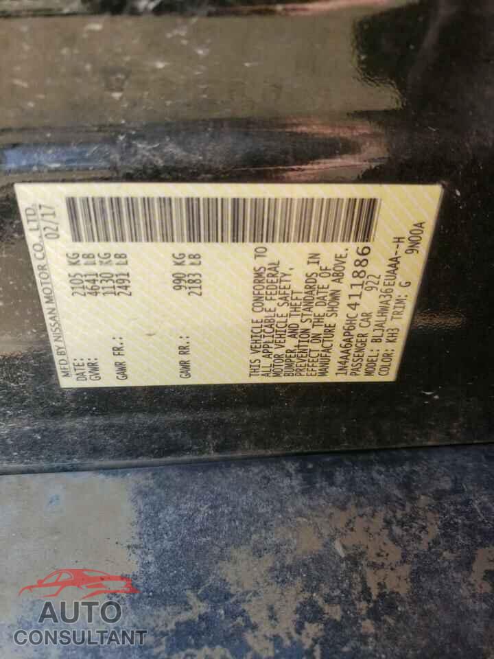 NISSAN MAXIMA 2017 - 1N4AA6AP6HC411886