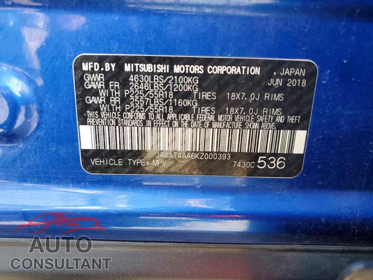 MITSUBISHI ECLIPSE 2019 - JA4AT4AA6KZ000393