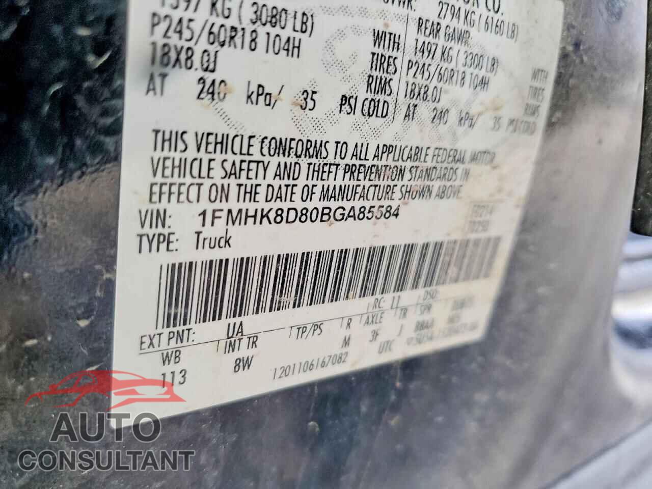 FORD EXPLORER 2011 - 1FMHK8D80BGA85584