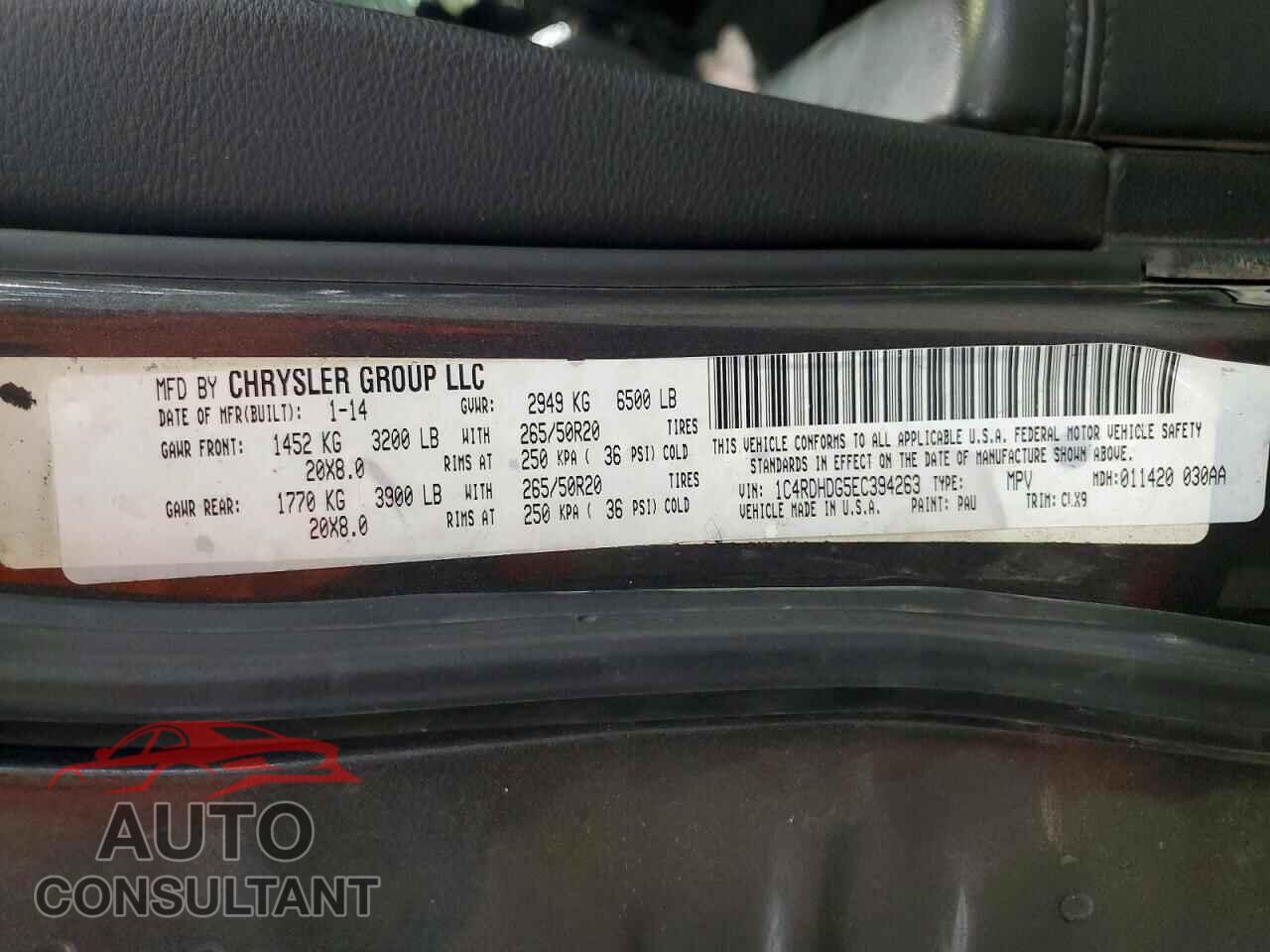DODGE DURANGO 2014 - 1C4RDHDG5EC394263