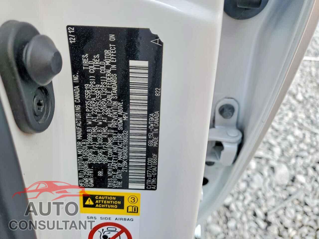 LEXUS RX350 2013 - 2T2BK1BA9DC190032