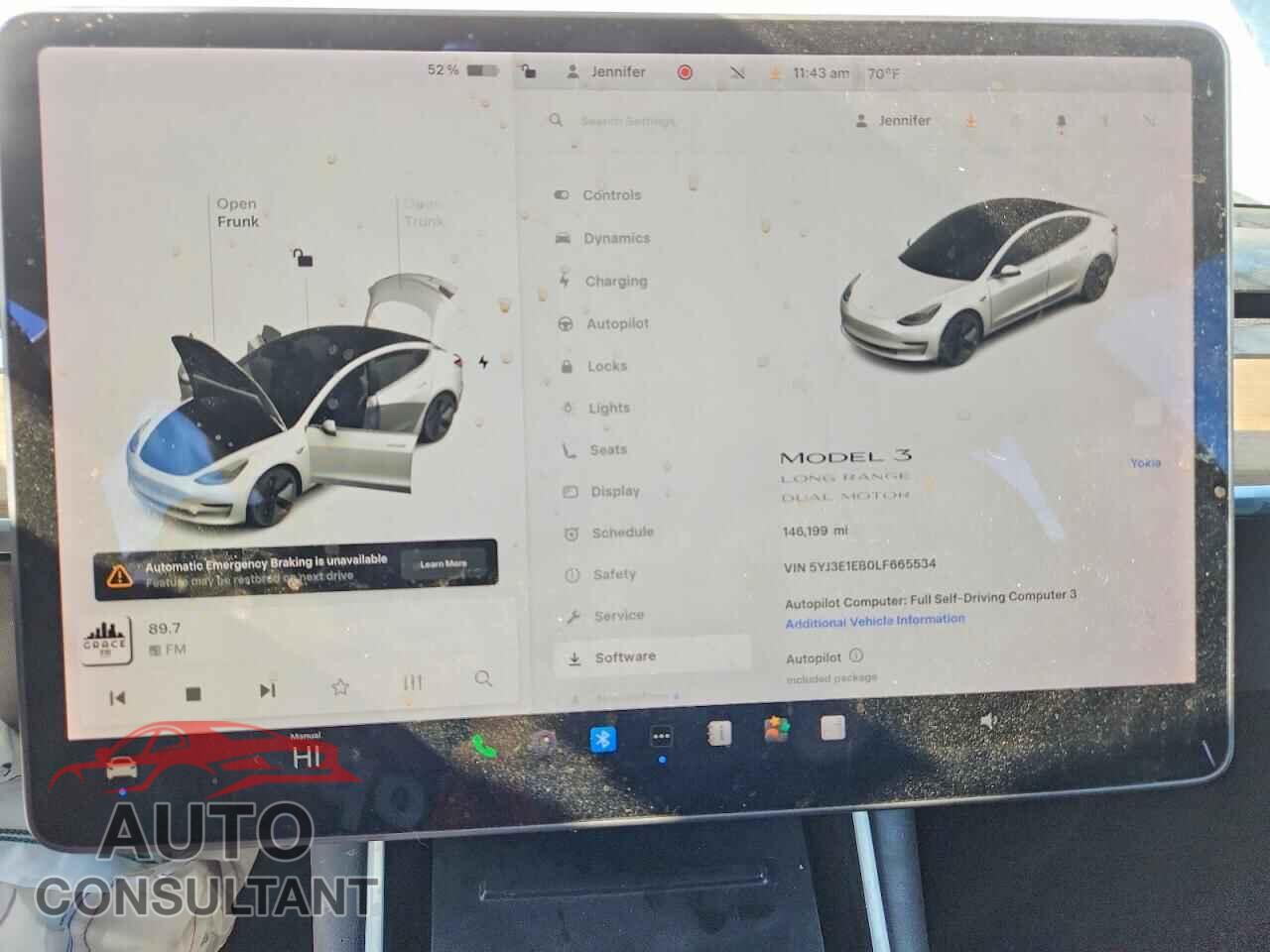 TESLA MODEL 3 2020 - 5YJ3E1EB0LF665534