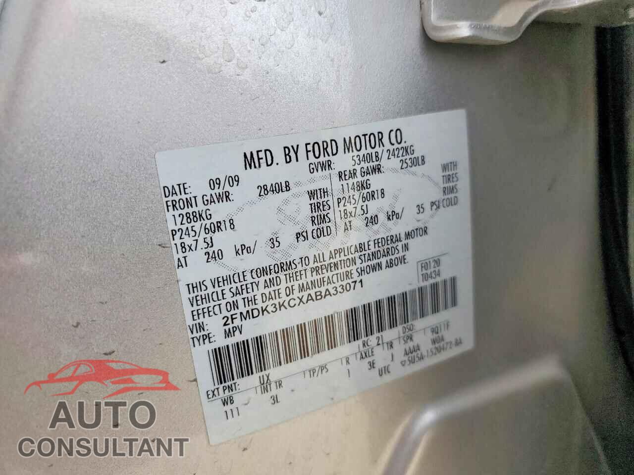 FORD EDGE 2010 - 2FMDK3KCXABA33071