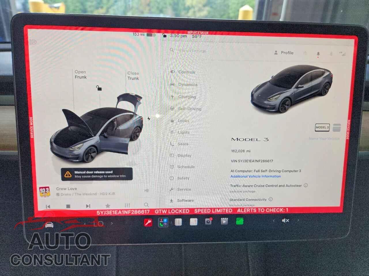 TESLA MODEL 3 2022 - 5YJ3E1EA1NF286617