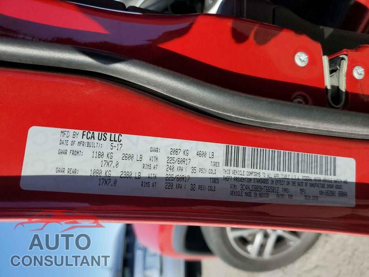 JEEP COMPASS 2017 - 3C4NJDBB9HT665812