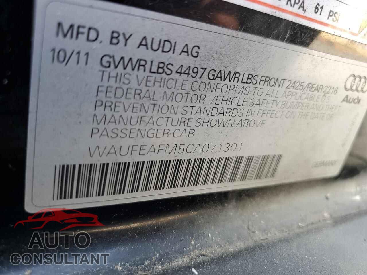 AUDI A3 2012 - WAUFEAFM5CA071301
