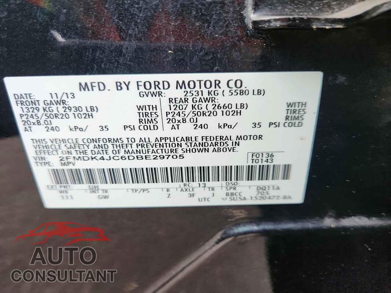 FORD EDGE 2013 - 2FMDK4JC6DBE29705