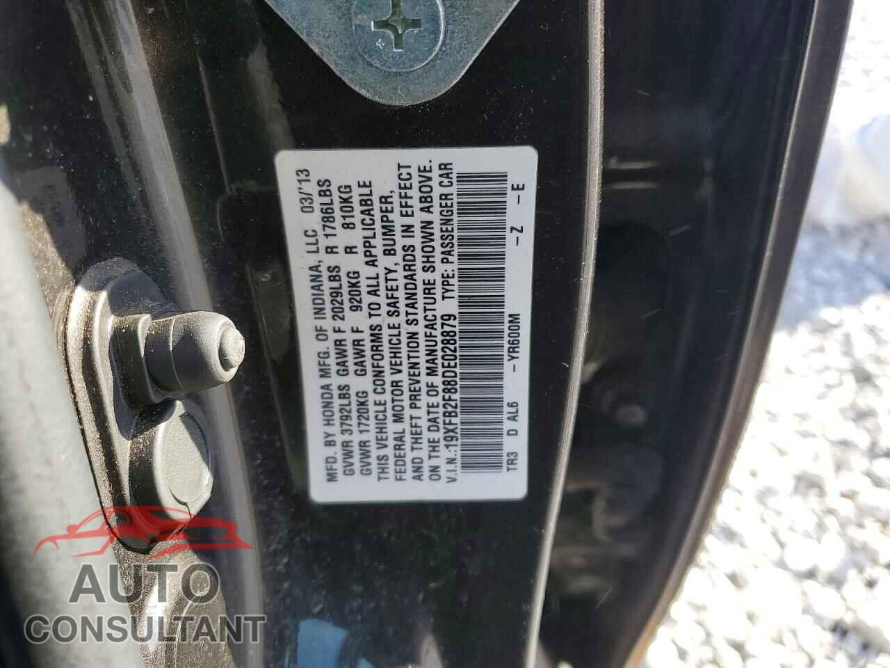 HONDA CIVIC 2013 - 19XFB2F88DE028879