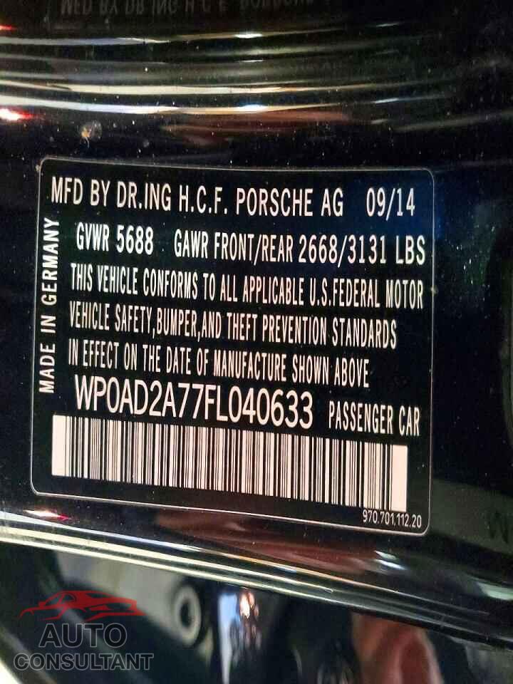 PORSCHE PANAMERA 2015 - WP0AD2A77FL040633