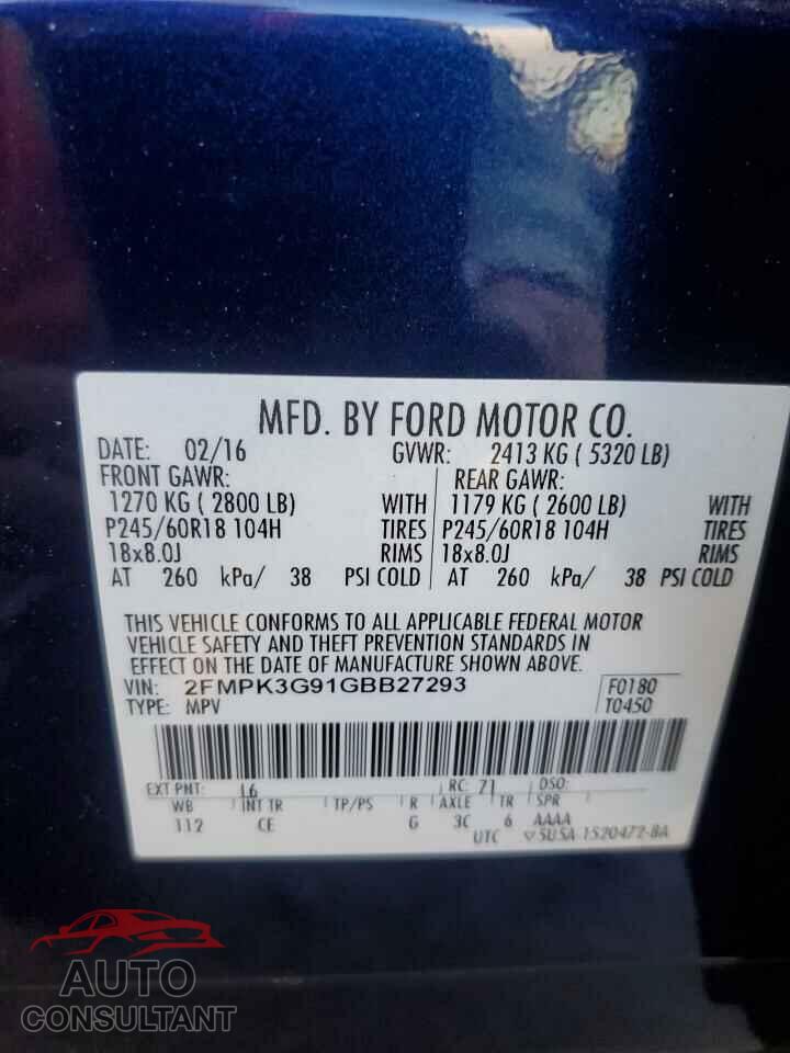 FORD EDGE 2016 - 2FMPK3G91GBB27293