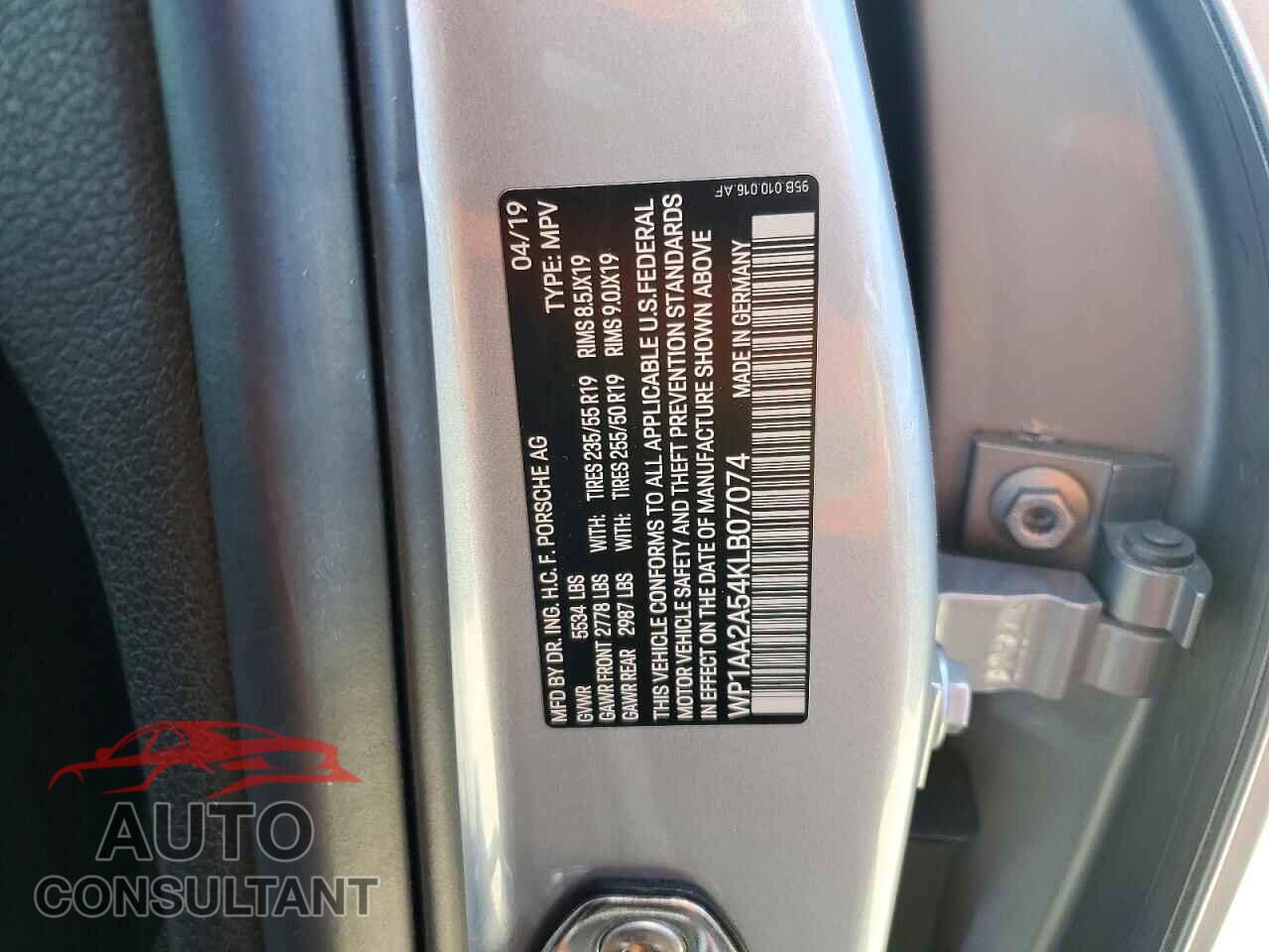 PORSCHE MACAN 2019 - WP1AA2A54KLB07074