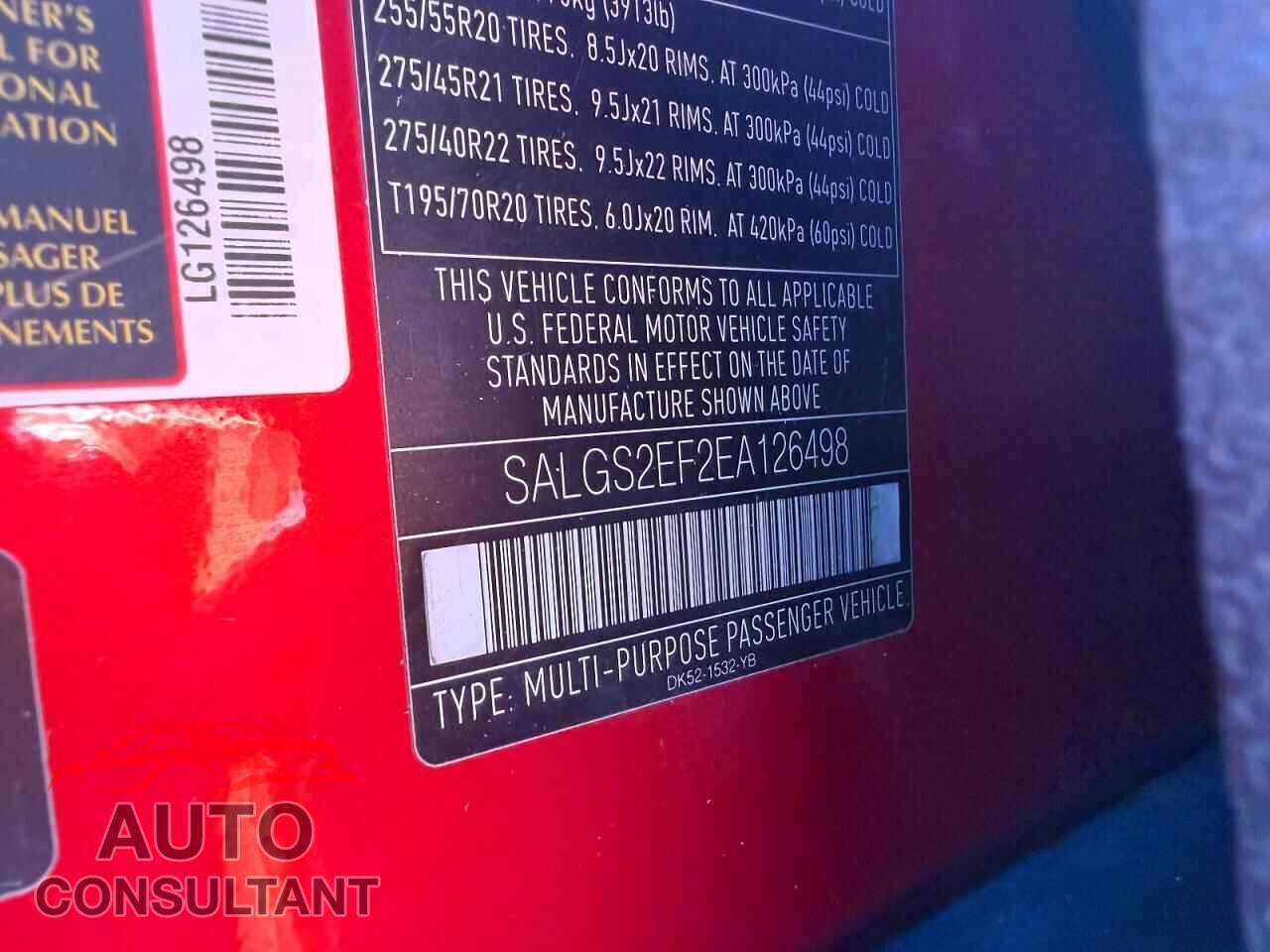 LAND ROVER RANGEROVER 2014 - SALGS2EF2EA126498