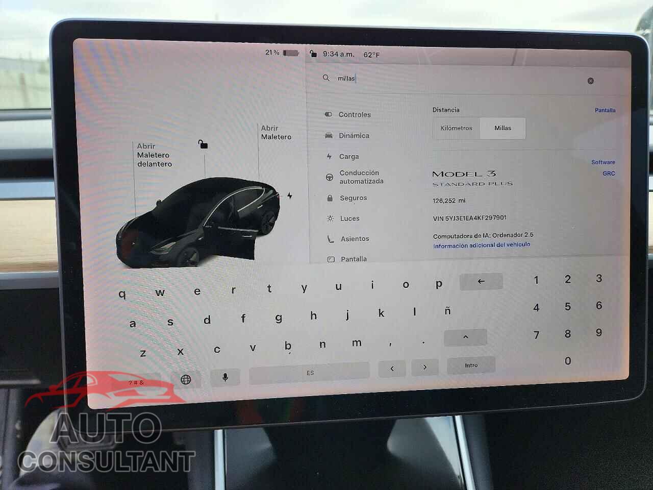 TESLA MODEL 3 2019 - 5YJ3E1EA4KF297901