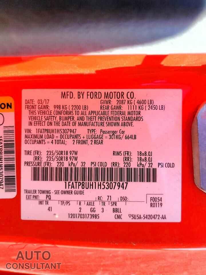 FORD ALL Models 2017 - 1FATP8UH1H5307947