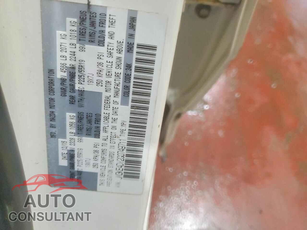 MAZDA CX-5 2016 - JM3KE4DY2G0749711