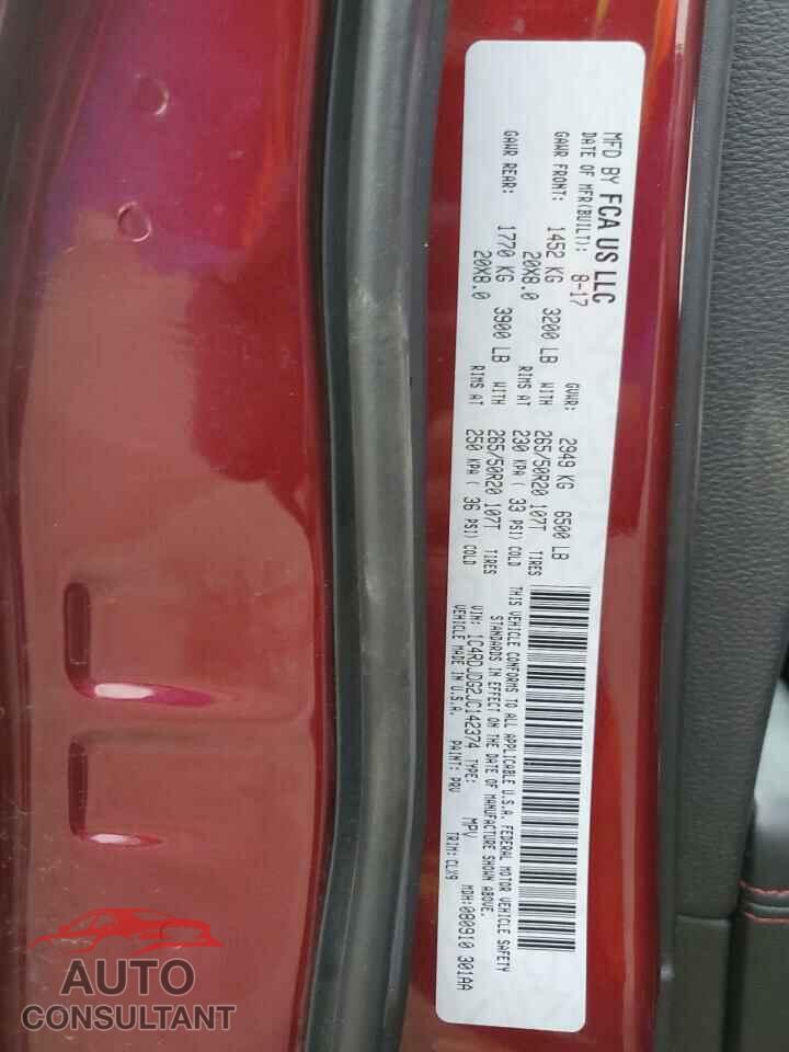 DODGE DURANGO 2018 - 1C4RDJDG2JC142374