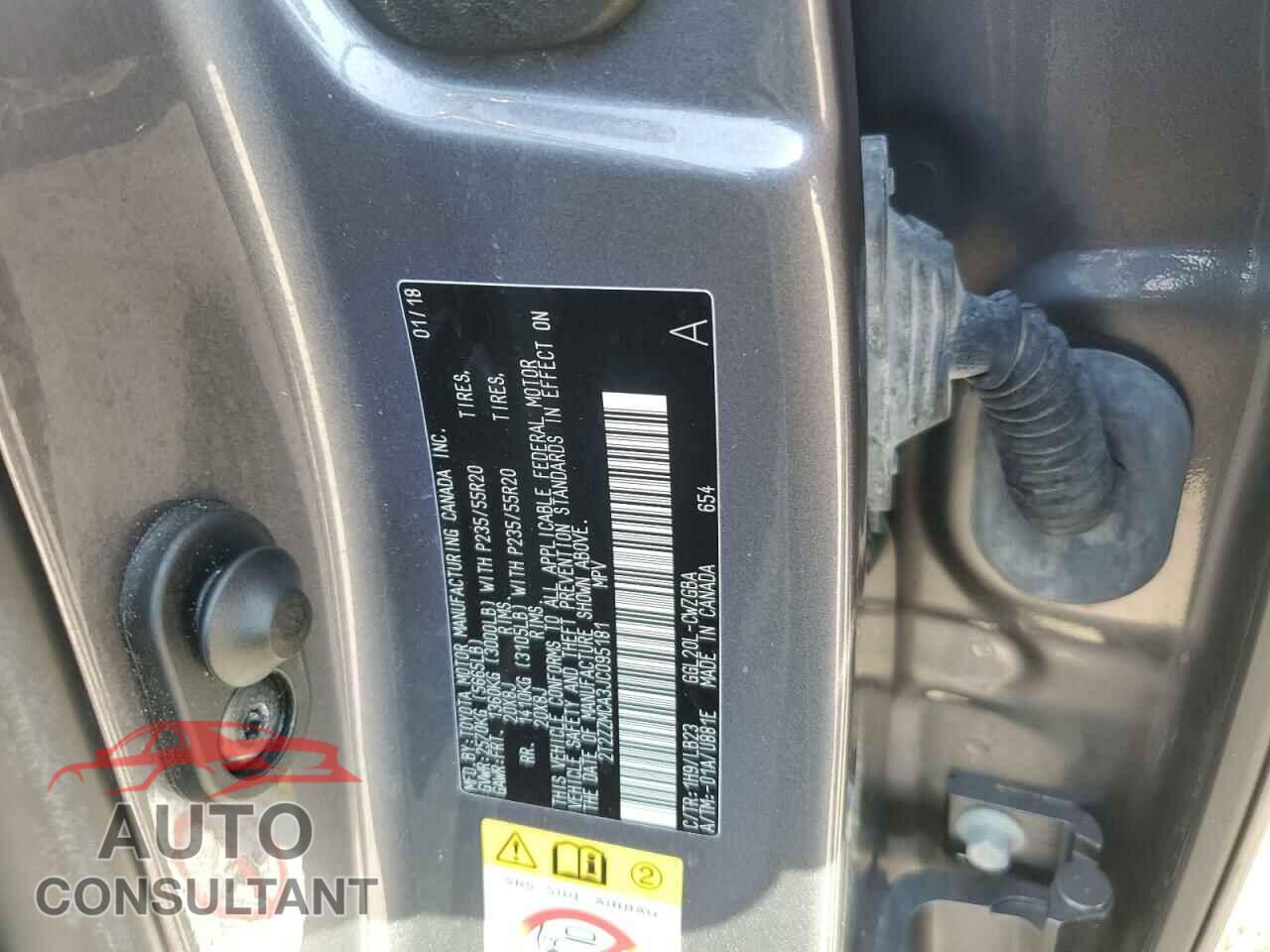 LEXUS RX350 2018 - 2T2ZZMCA3JC095181