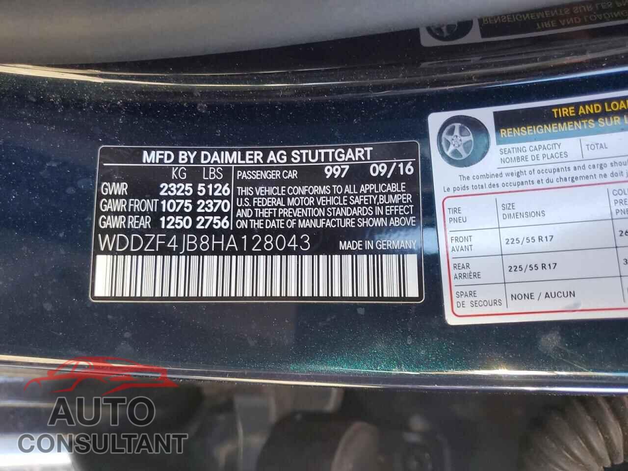 MERCEDES-BENZ E-CLASS 2017 - WDDZF4JB8HA128043