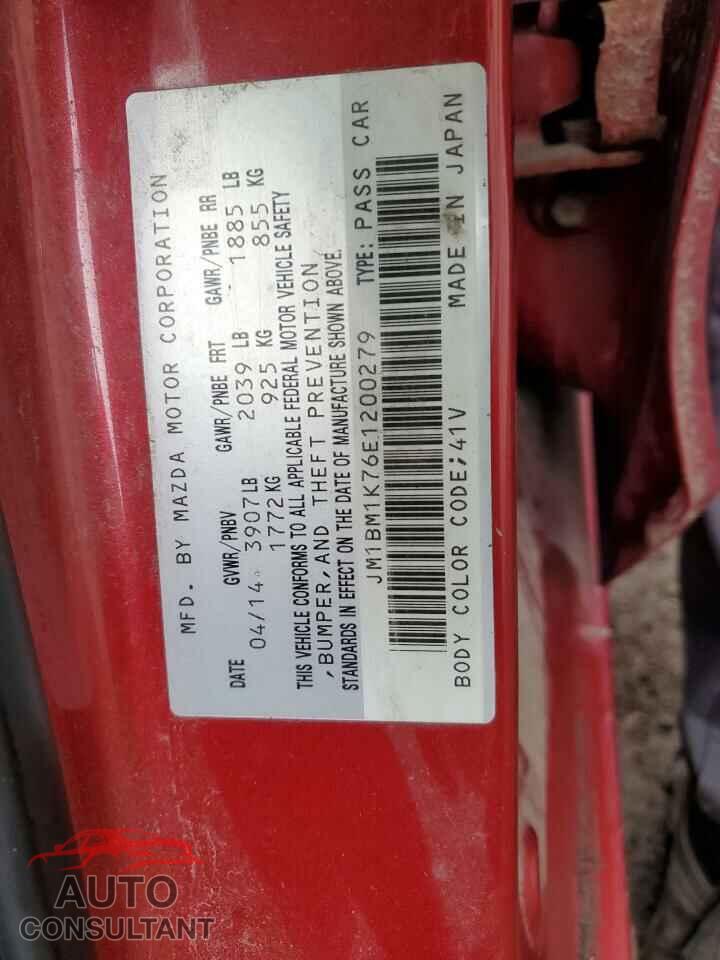 MAZDA 3 2014 - JM1BM1K76E1200279