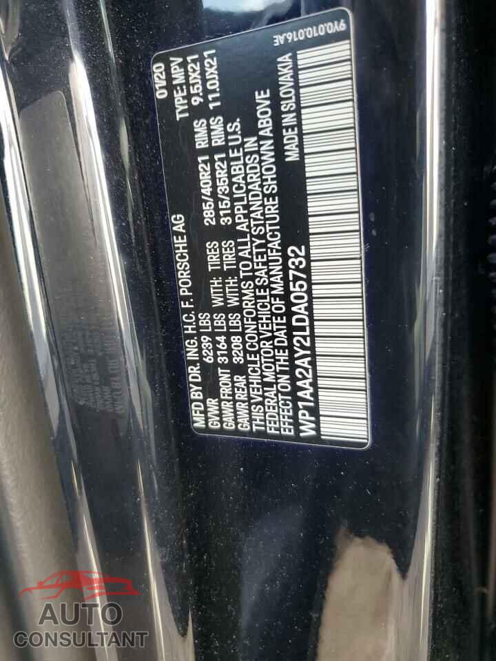 PORSCHE CAYENNE 2020 - WP1AA2AY2LDA05732
