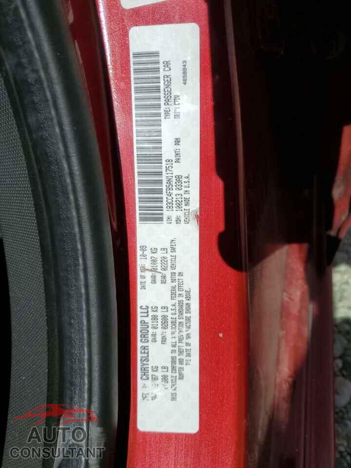 DODGE AVENGER 2010 - 1B3CC4FB5AN117518