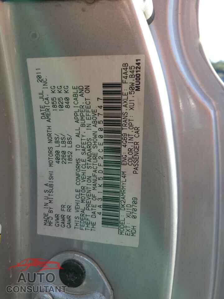 MITSUBISHI ECLIPSE 2012 - 4A31K5DF2CE005747