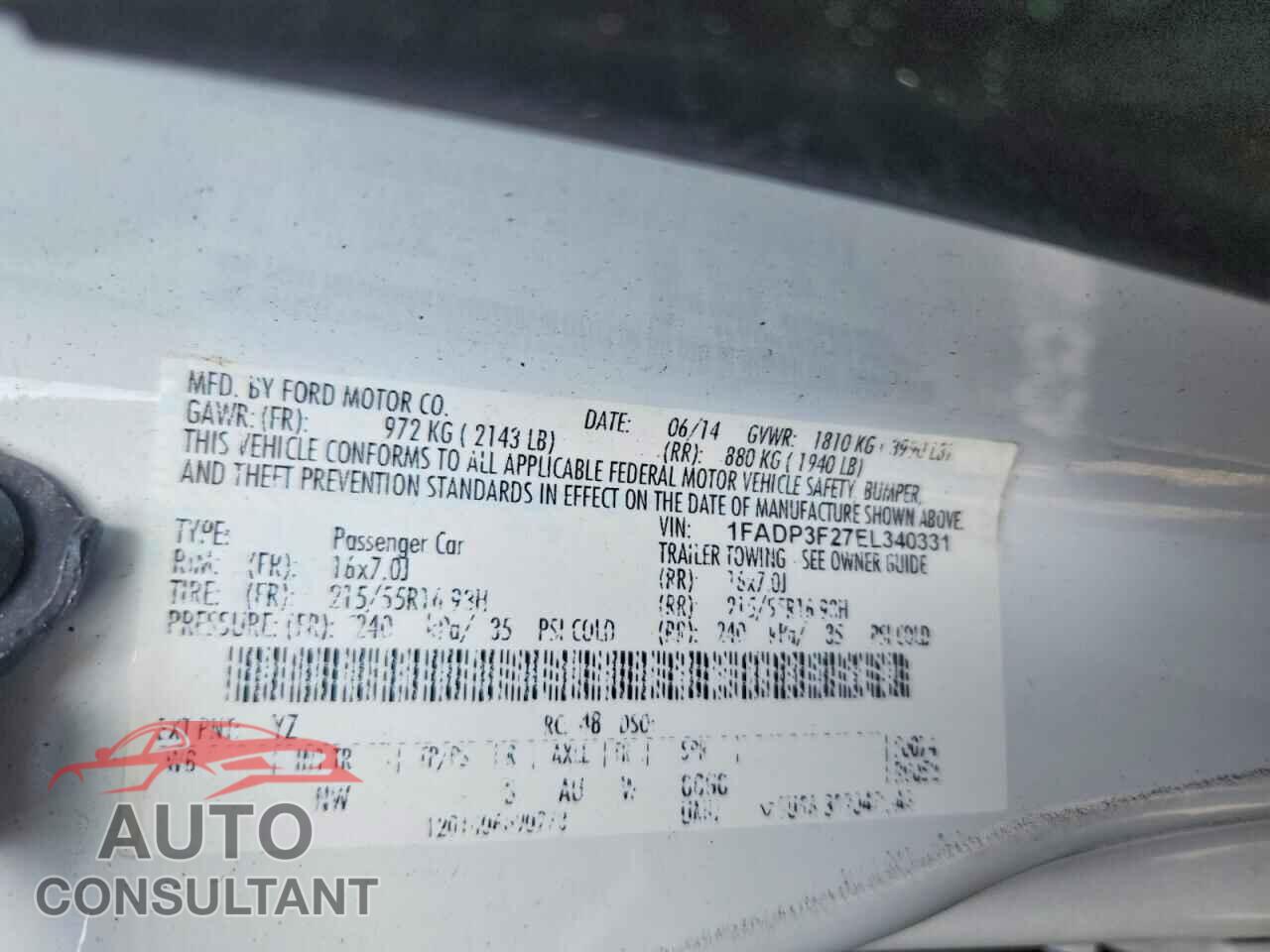 FORD FOCUS 2014 - 1FADP3F27EL340331