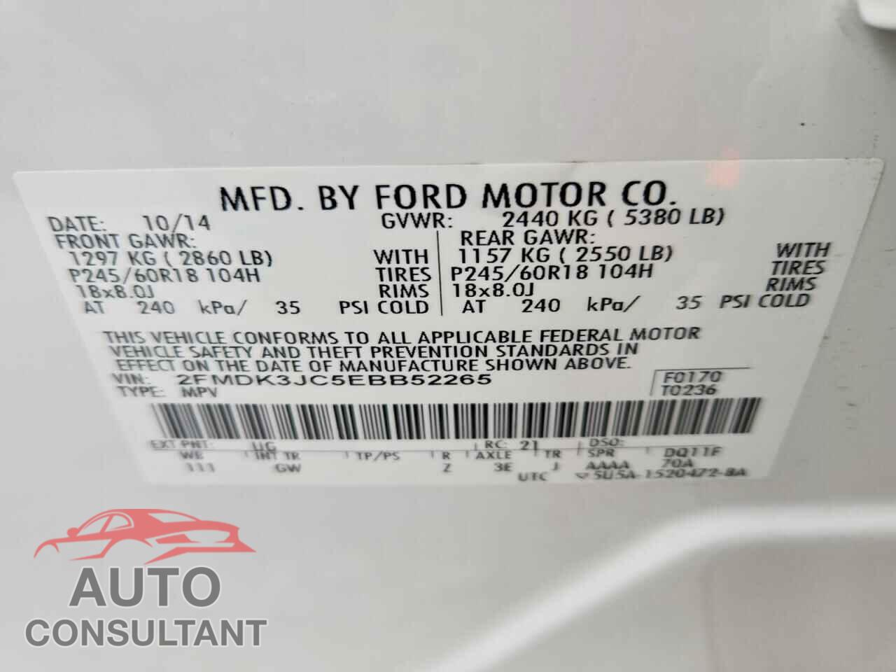 FORD EDGE 2014 - 2FMDK3JC5EBB52265