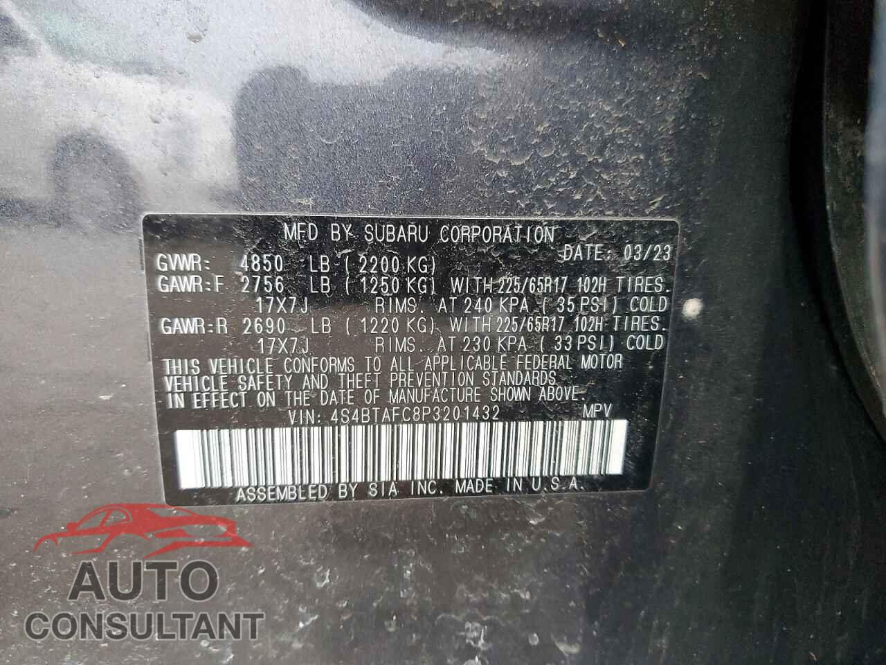 SUBARU OUTBACK 2023 - 4S4BTAFC8P3201432