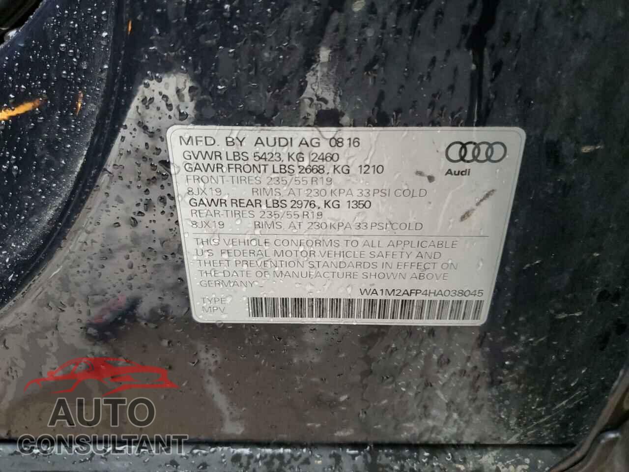 AUDI Q5 2017 - WA1M2AFP4HA038045