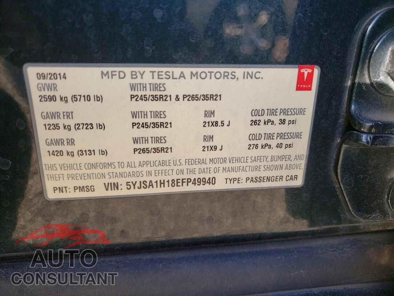TESLA MODEL S 2014 - 5YJSA1H18EFP49940