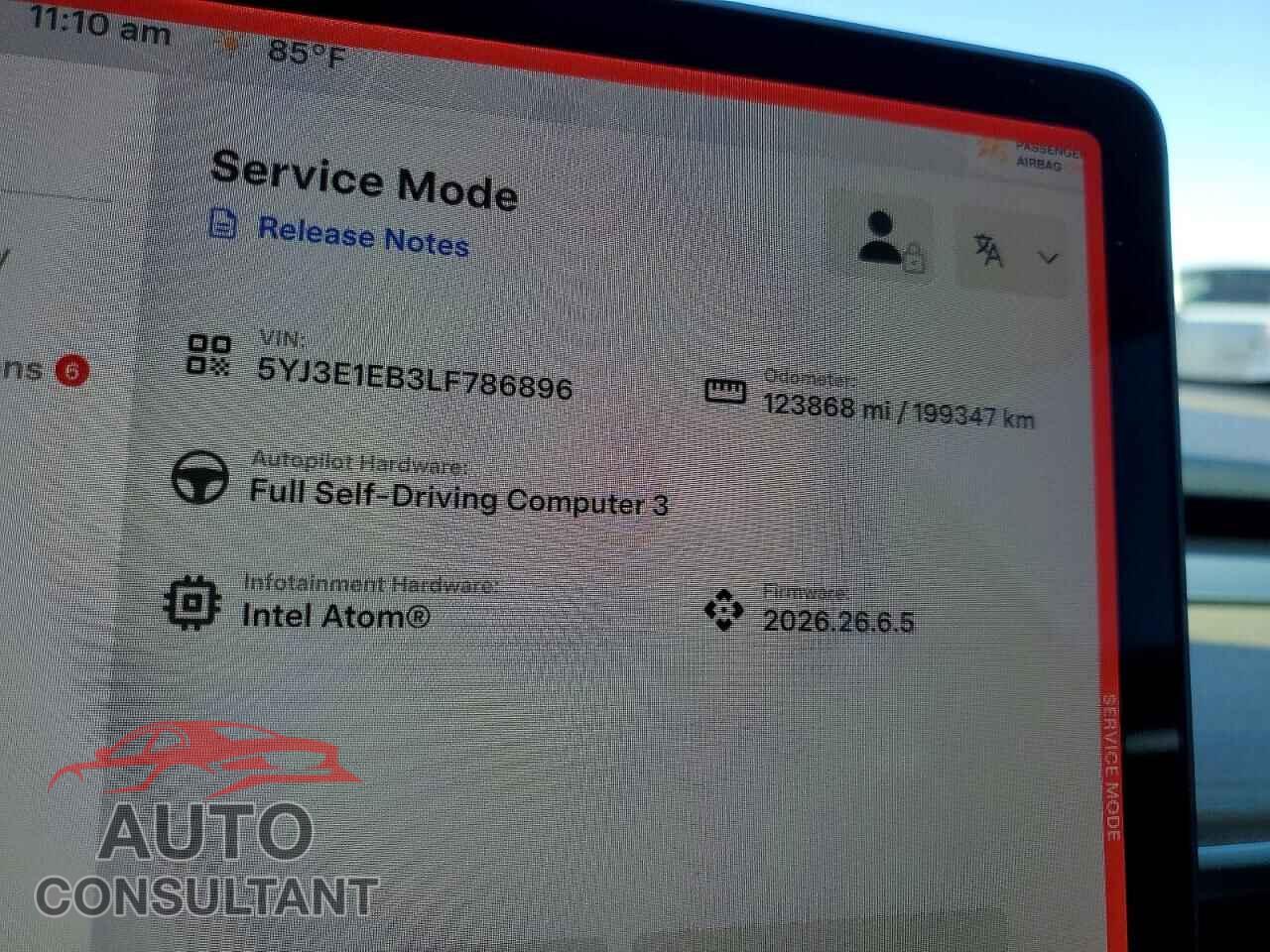 TESLA MODEL 3 2020 - 5YJ3E1EB3LF786896