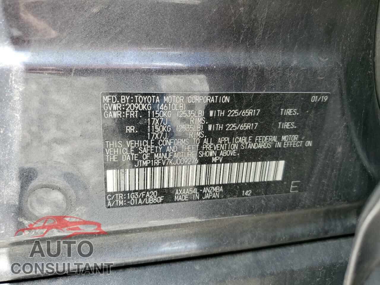 TOYOTA RAV4 2019 - JTMP1RFV7KJ009276