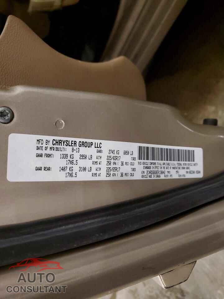 DODGE CARAVAN 2014 - 2C4RDGBG8ER138042