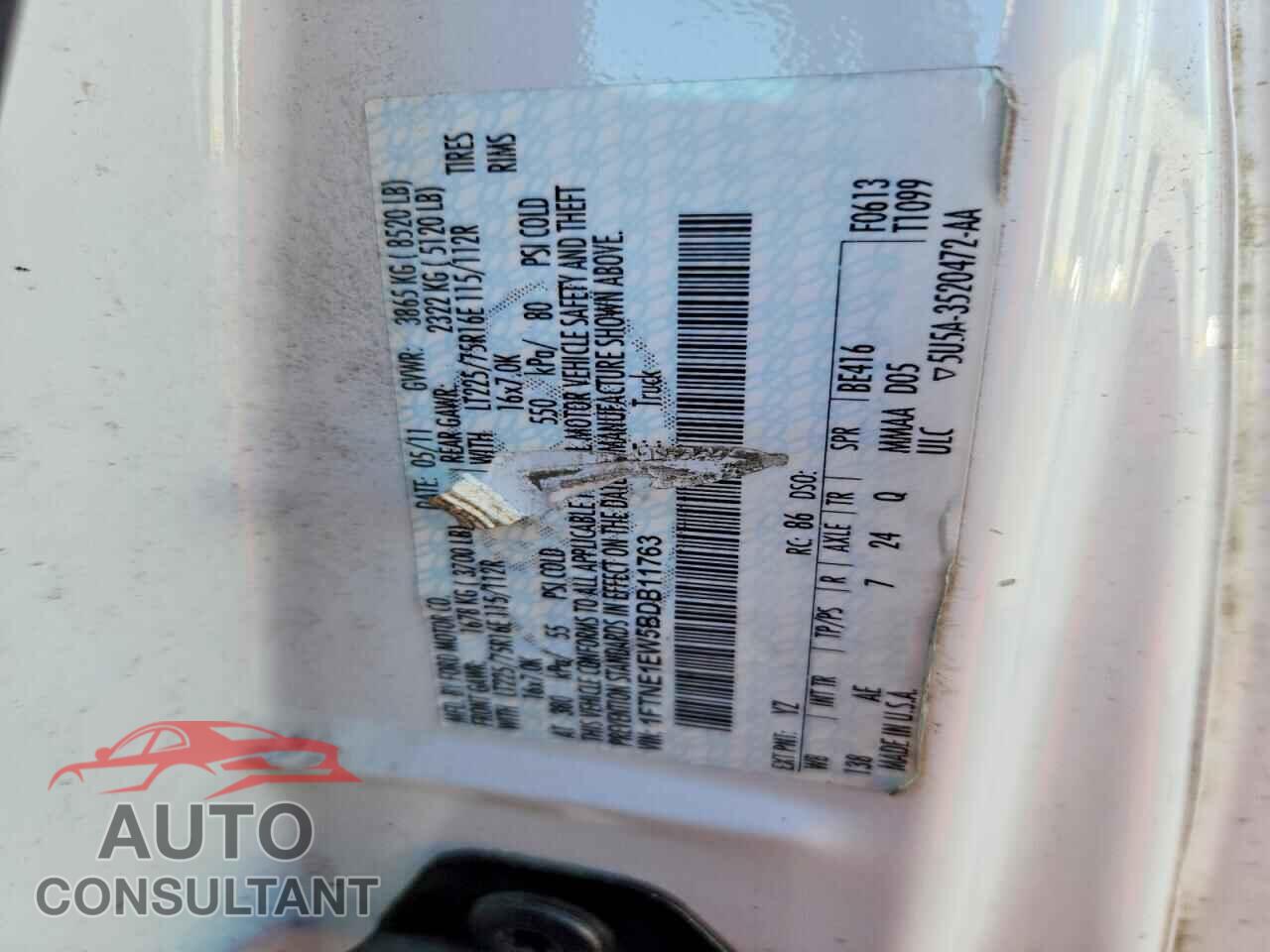 FORD ECONOLINE 2011 - 1FTNE1EW5BDB11763
