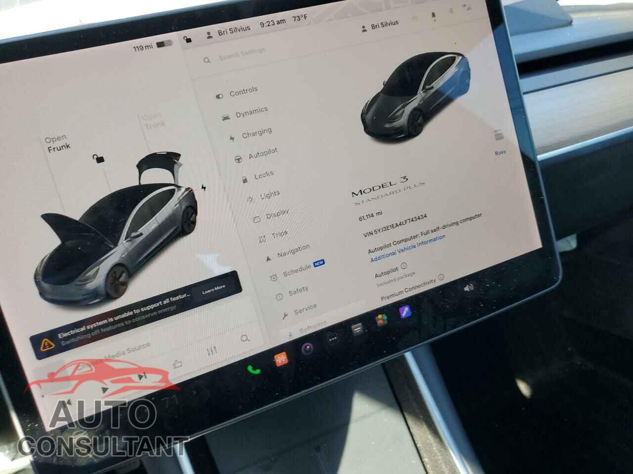 TESLA MODEL 3 2020 - 5YJ3E1EA4LF743434