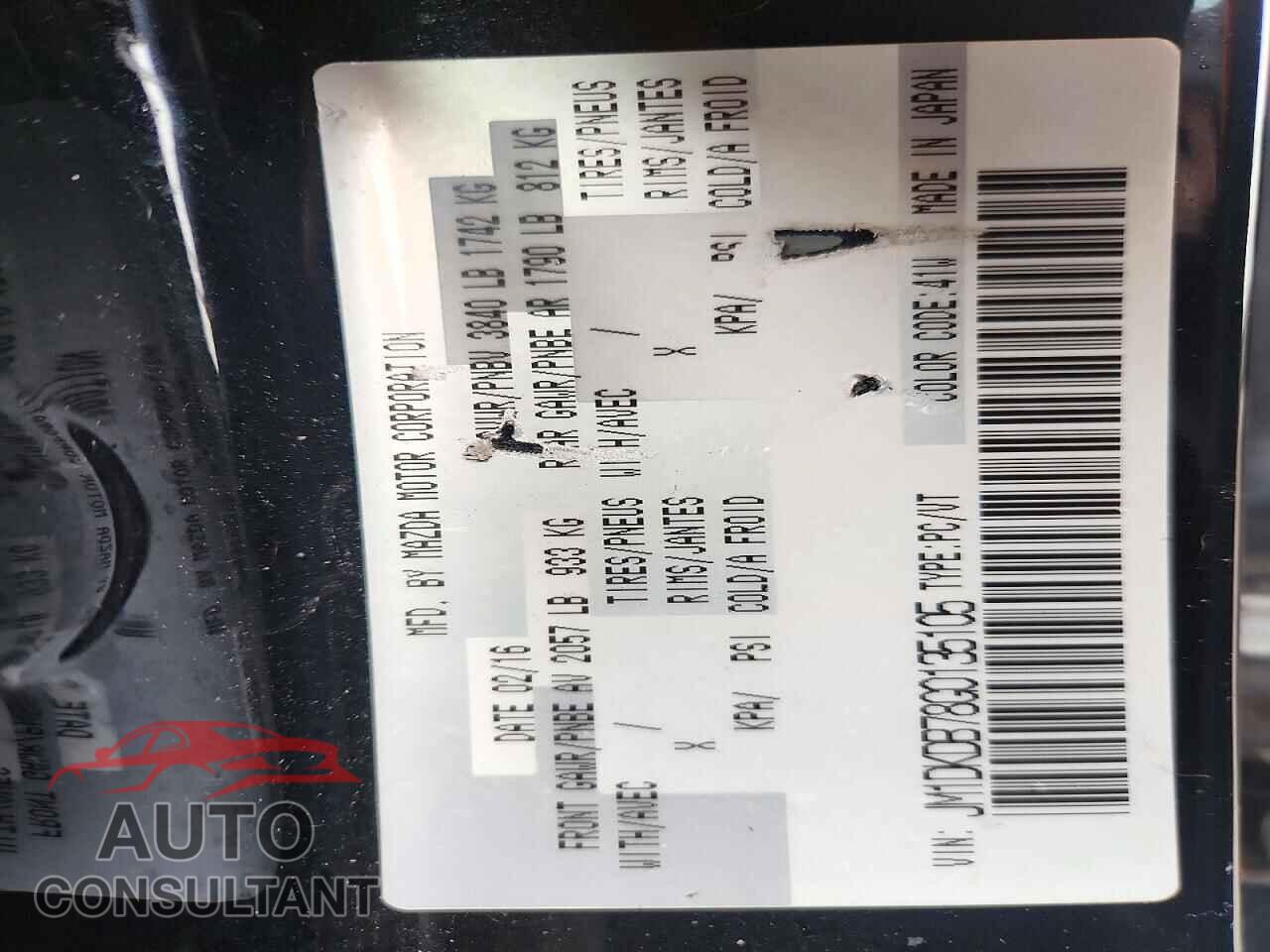 MAZDA CX-3 2016 - JM1DKDB78G0135105