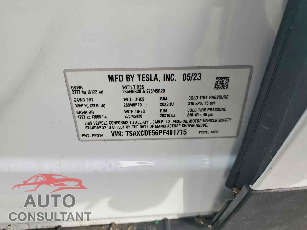 TESLA MODEL X 2023 - 7SAXCDE56PF401715