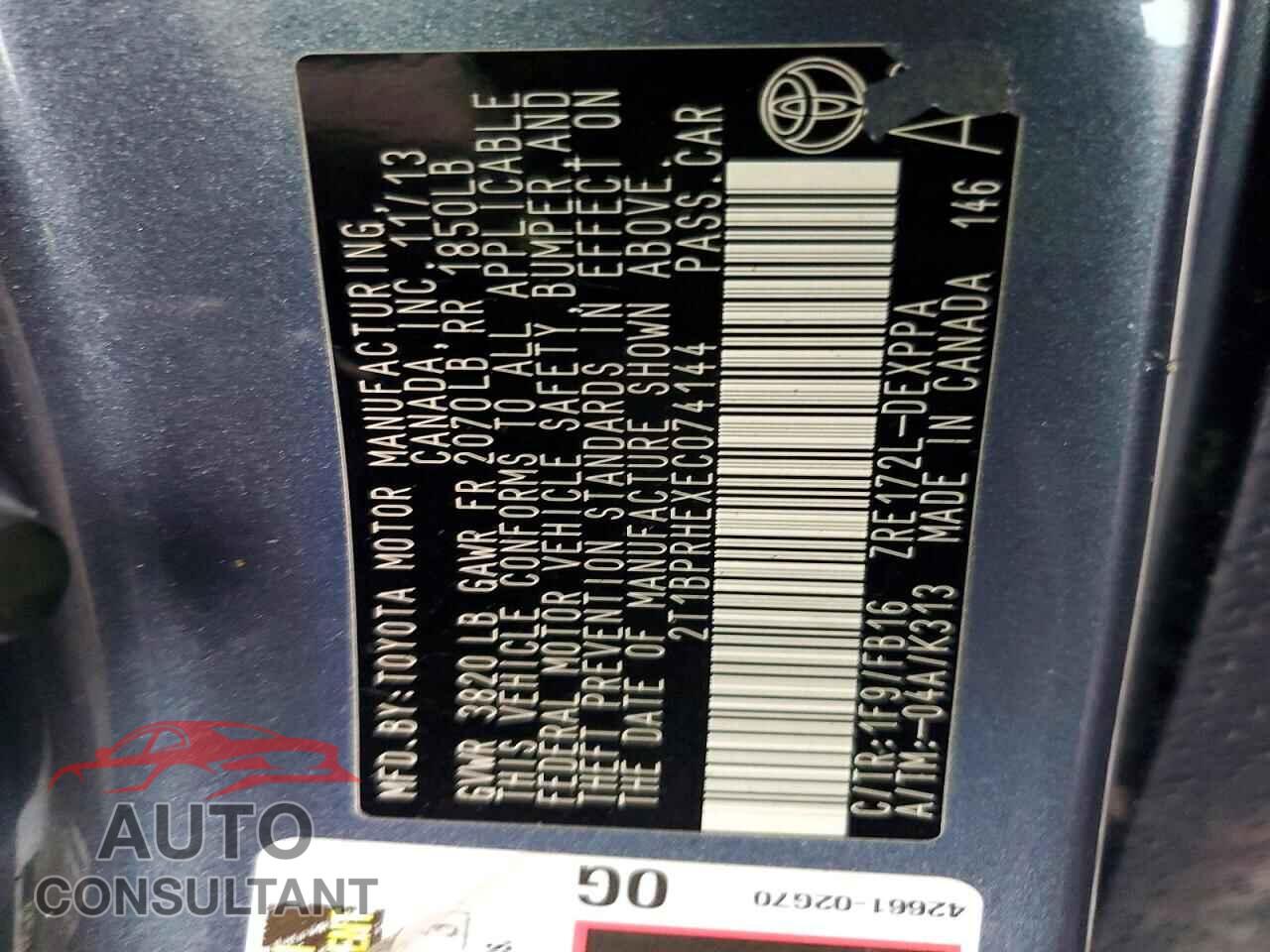 TOYOTA COROLLA 2014 - 2T1BPRHEXEC074144