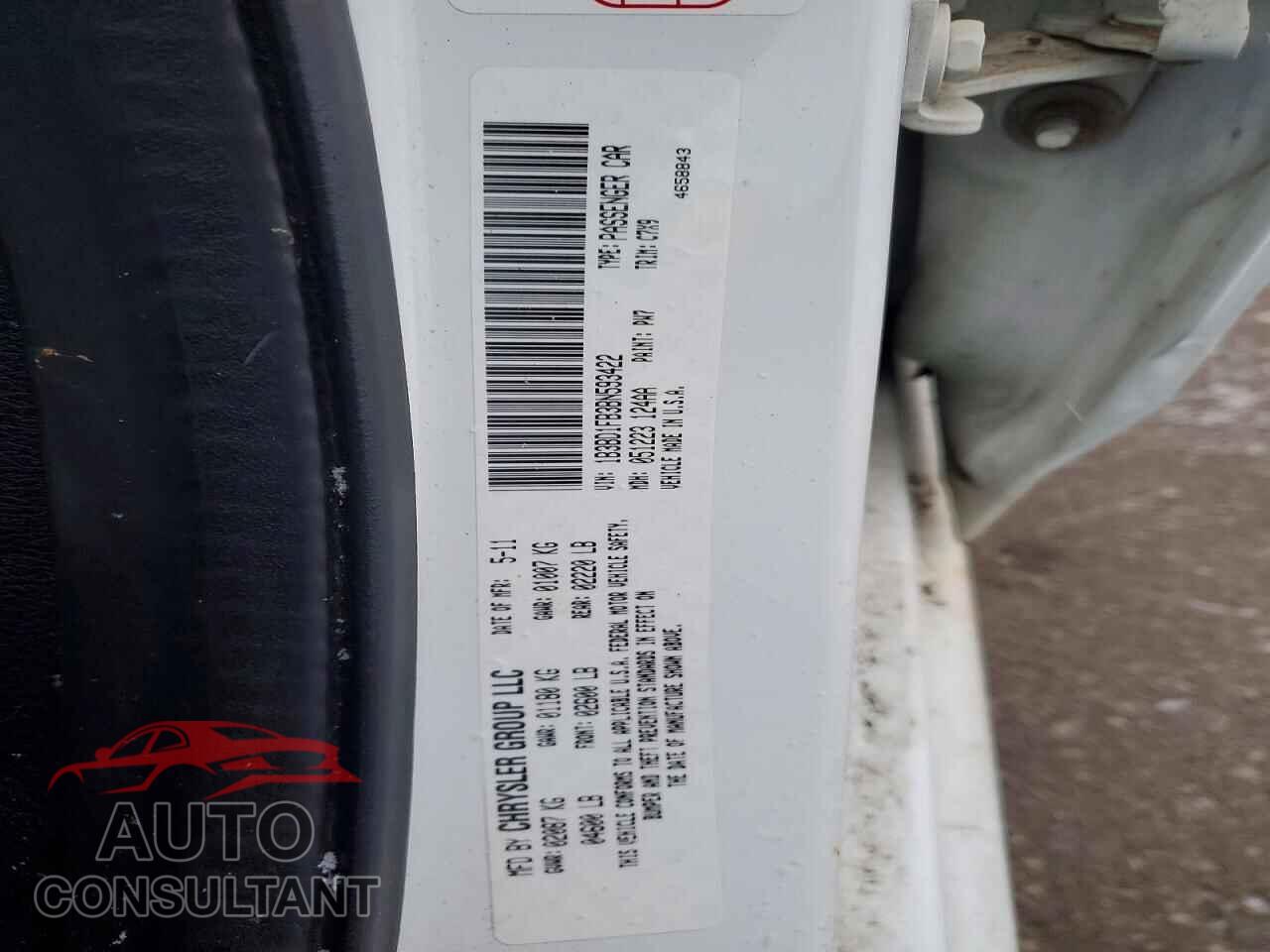 DODGE AVENGER 2011 - 1B3BD1FB3BN593422