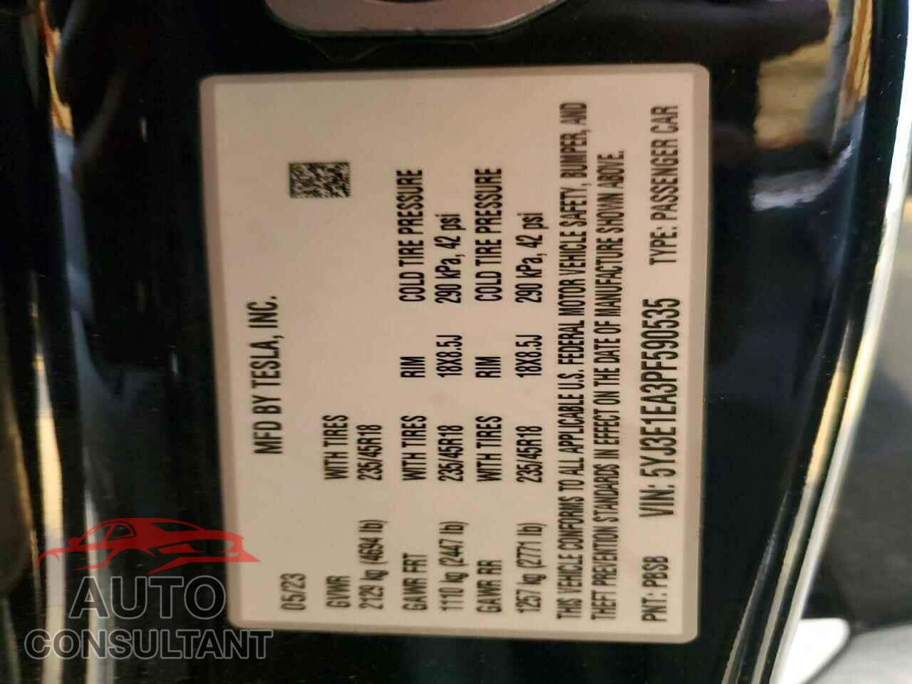 TESLA MODEL 3 2023 - 5YJ3E1EA3PF590535