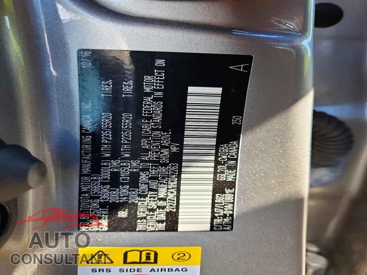LEXUS RX350 2017 - 2T2ZZMCA1HC042263
